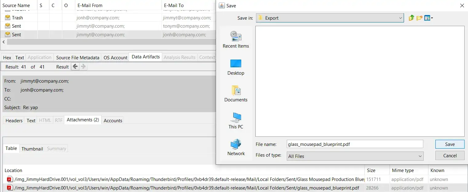 Autopsy Extracting Email Attachments
